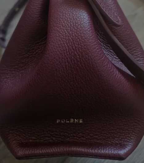 Modna Torebka Polene neuf taupe chmurka bordo burgund mini na pasku