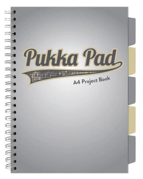 Project Book Grey A4/100 kratka szary (3szt) PUKKA ,303x251 mm