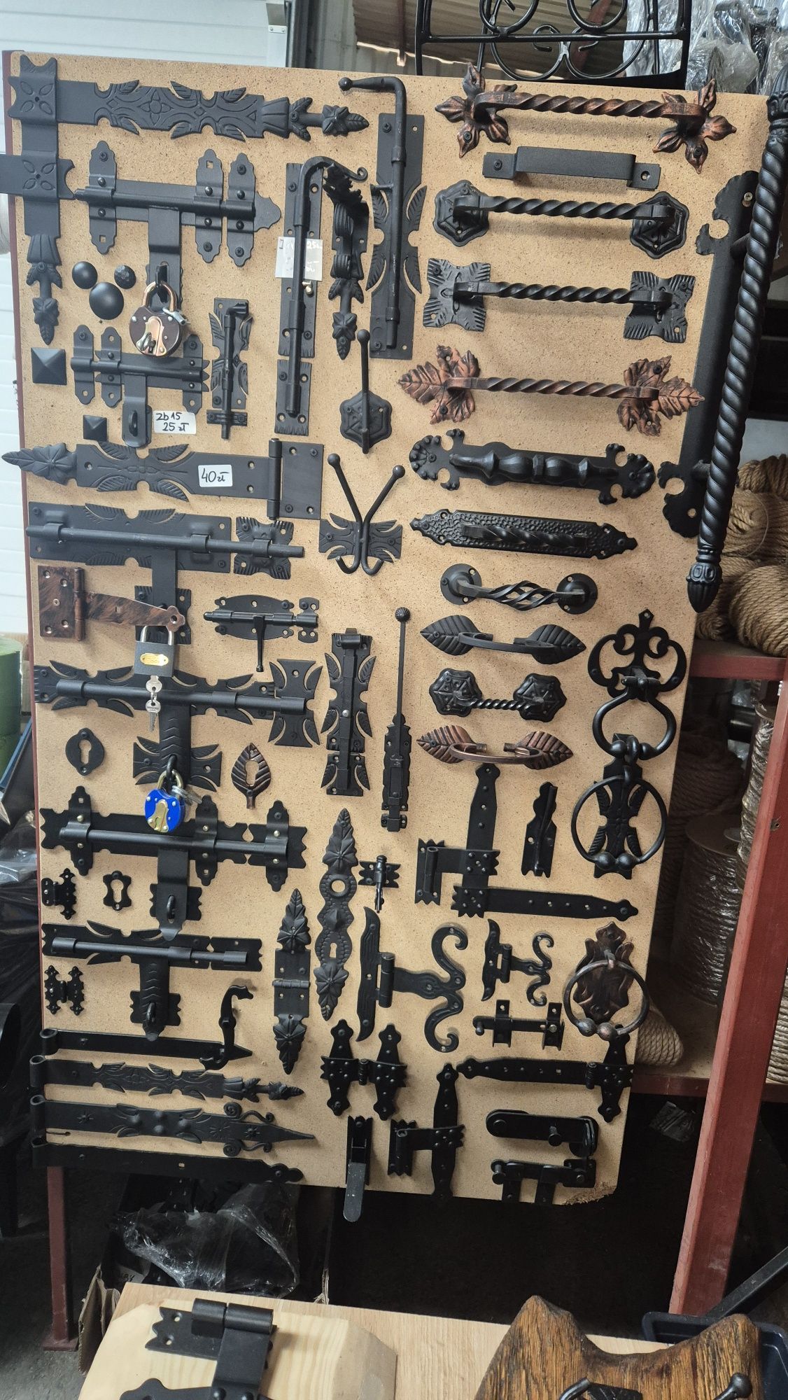 Zawias pasowy KUTY 80cm +hak Zawiasy do drzwi zasuwa RETRO klamka 24