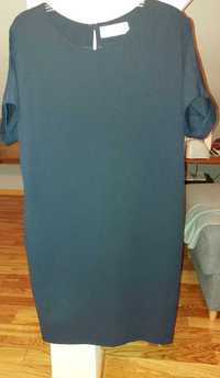 Granatowa sukienka z rozcięciem na rękawach rozmiar 40