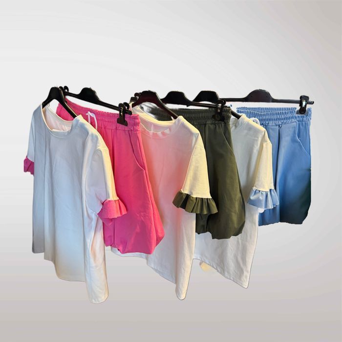 Komplet Falbanki i Spódniczka Bombka Zielony