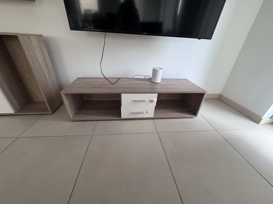 Zestaw mebli do salonu, 150 zl dab+biale fronty - 4 elem.+obraz gratis