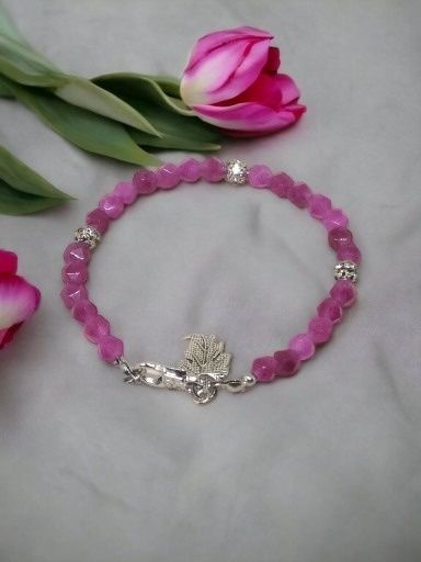 Delikatna bransoletka z różowych Turmalinów