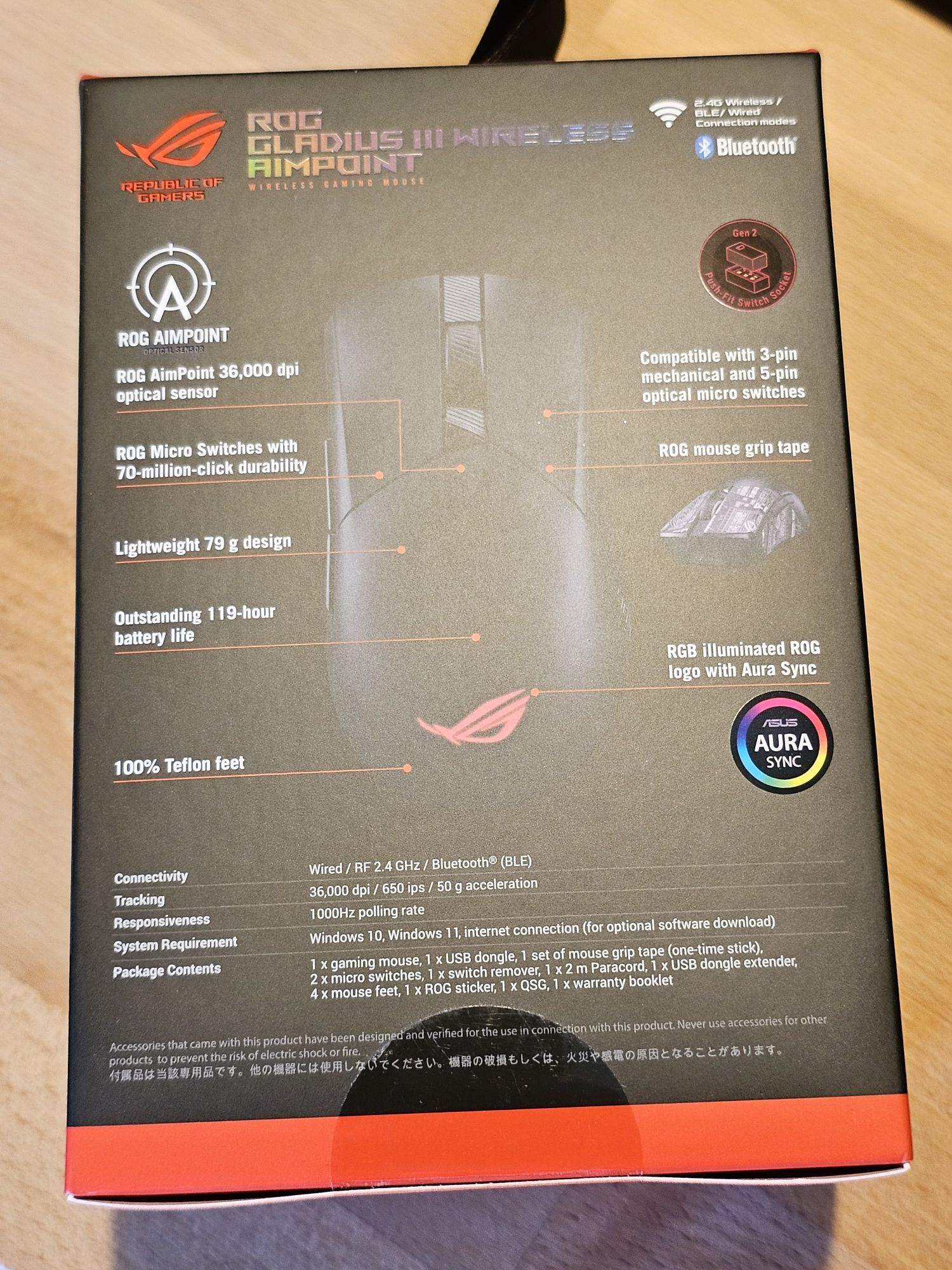 NOWA Mysz Rog Gladius III Wireless Aimpoint - myszka do cs2 gamingowa