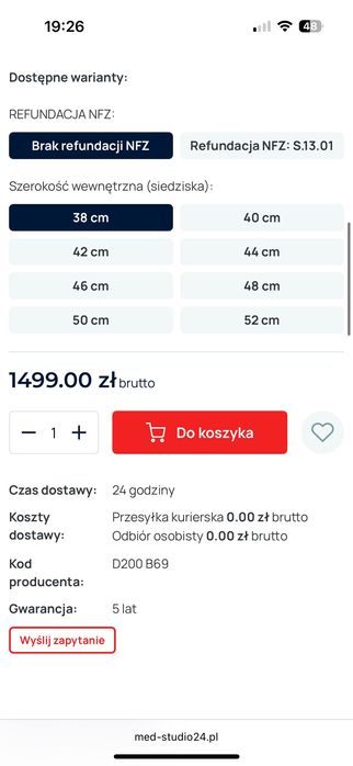 Wózek inwalidzki Vermeiren