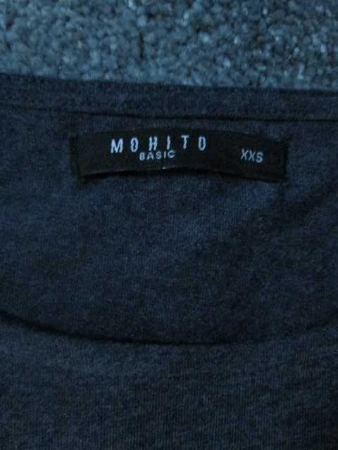 Granatowa wiązana bluzka, tunika z wiązaniem Mohito