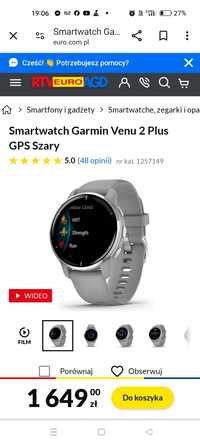 Zegarek Garmin Venus 2 plus