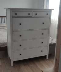 IKEA HEMNES Komoda, 6 szuflad, biała bejca, 108x131 cm