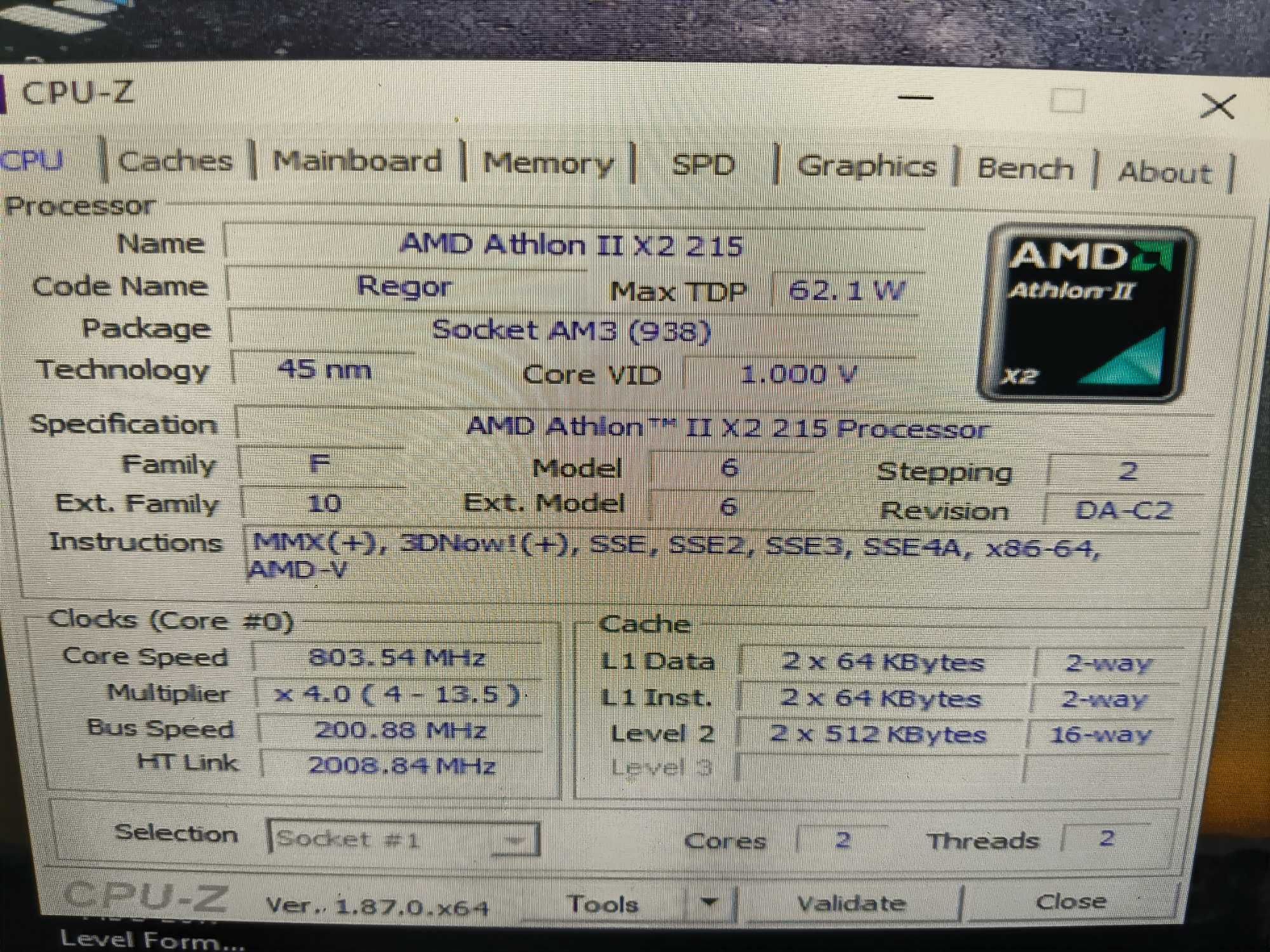 Комплект AMD X2 215 + Asus M4A785T-m + 6Gb DDR3