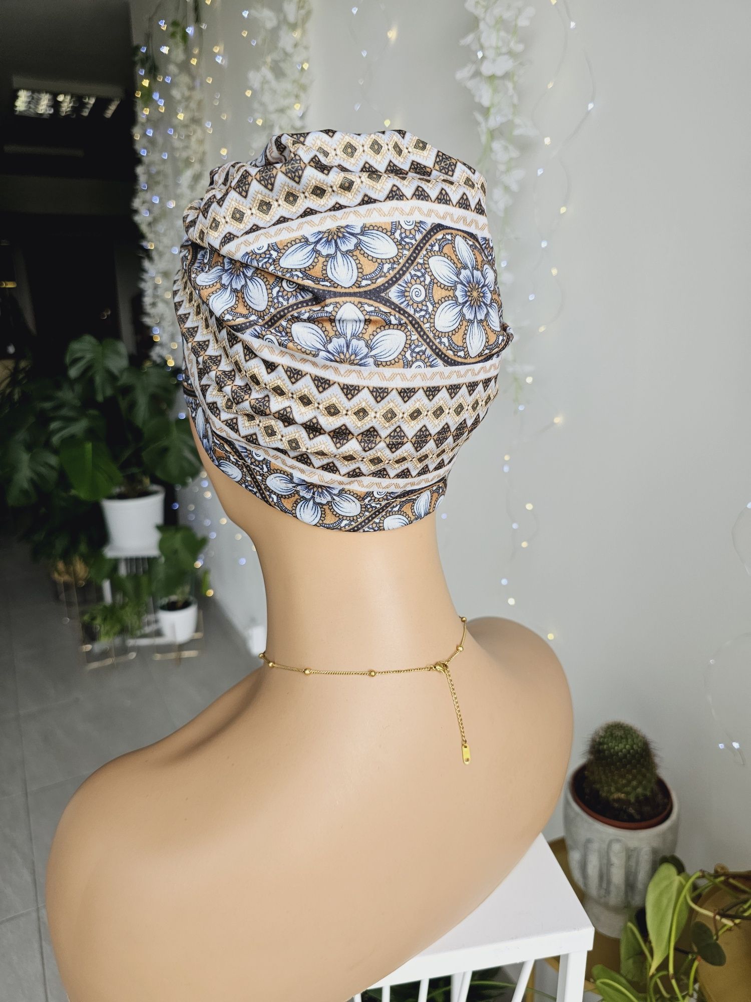 Turban czapka chustka na głowę w trakcie leczenia chemioterapii Soa
