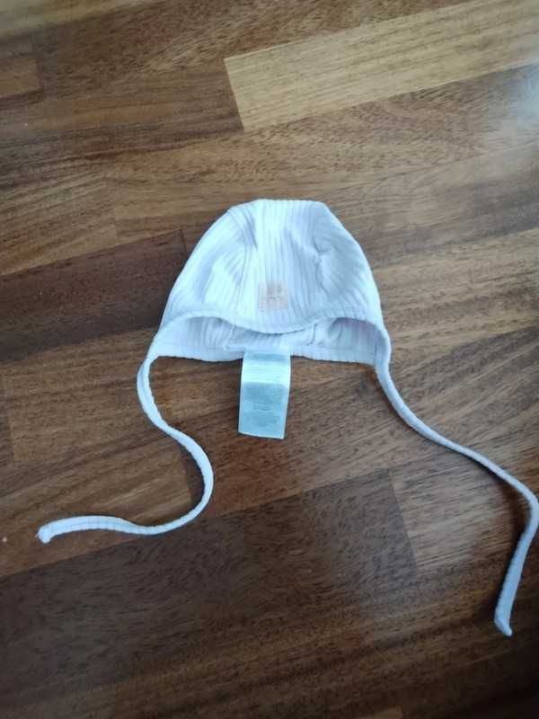 Fioletowa wiązana czapka pilotka So Cute r. 74 cm 6-9MSC. fiolet kotek