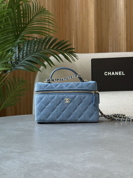 Сумка Chanel CC Top Handle Long Vanity Denim/Gold