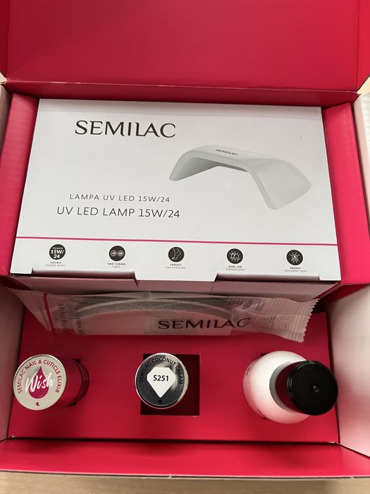 Zestaw do manicure hybrydowego Semilac One Step Hybrid z lampą UV LED!