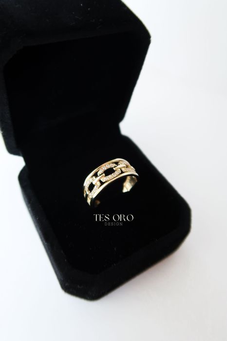 Złoty Pierścionek z Cyrkoniami | 13 | Proba Złota 585