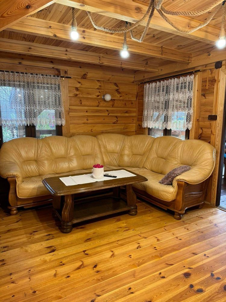 Domek letniskowy z jacuzzi (termobania), sauna, staw, 7-osobowy