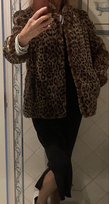 Casaco de sra com estampa de leopardo-NOVO