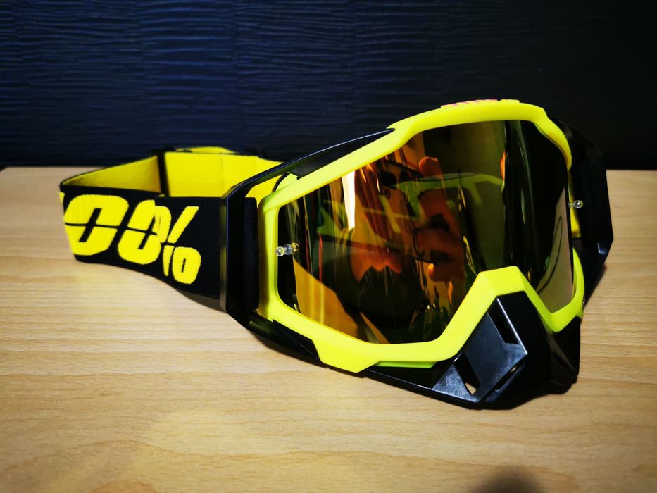 Gogle + rękawice fluo cross enduro quad offroad motocross rowerowe mtb