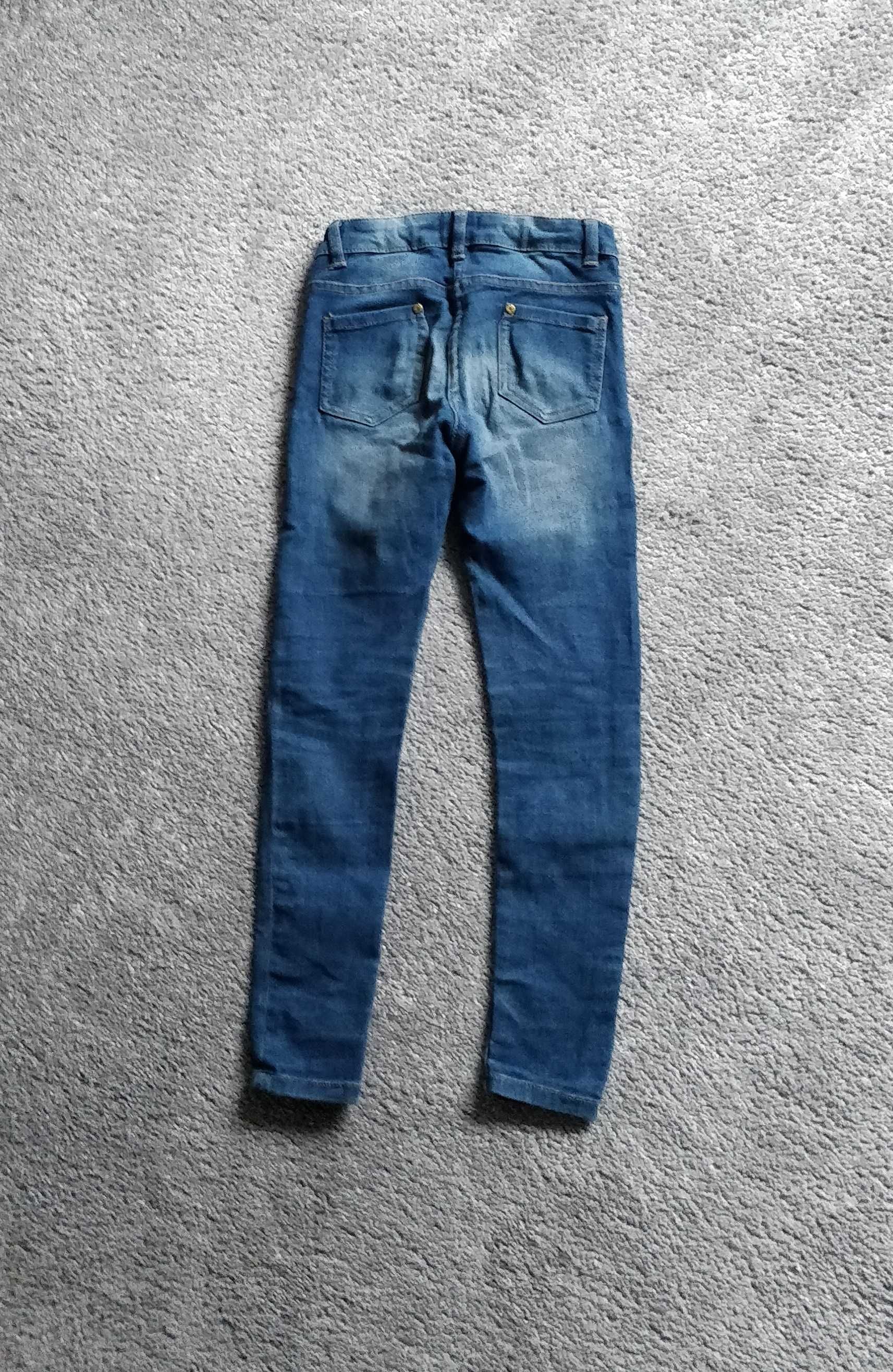 Spodnie jeansowe, rozmiar 134cm (8 - 9 lat), dziewczęce.