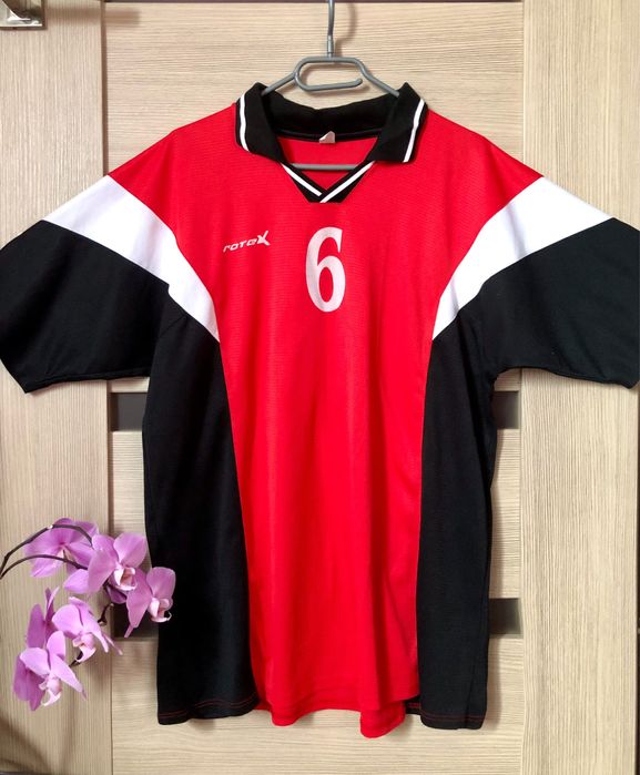 Koszulka męska z krótkim rękawem Rotex czerwona piłkarska rozmiar L