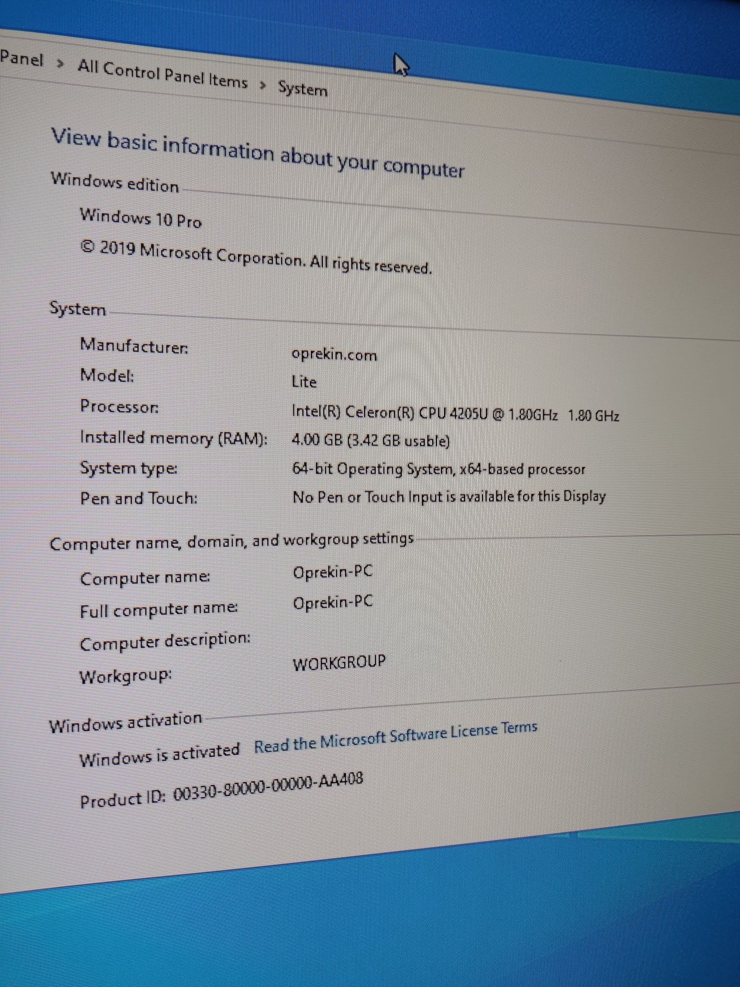 Mini komputer Intel 128/4 wifi