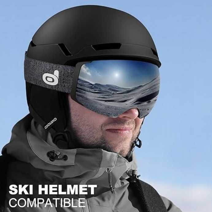 Gogle Narciarskie Odoland Bezramkowe z wym. Soczewkami UV OTG Srebrne