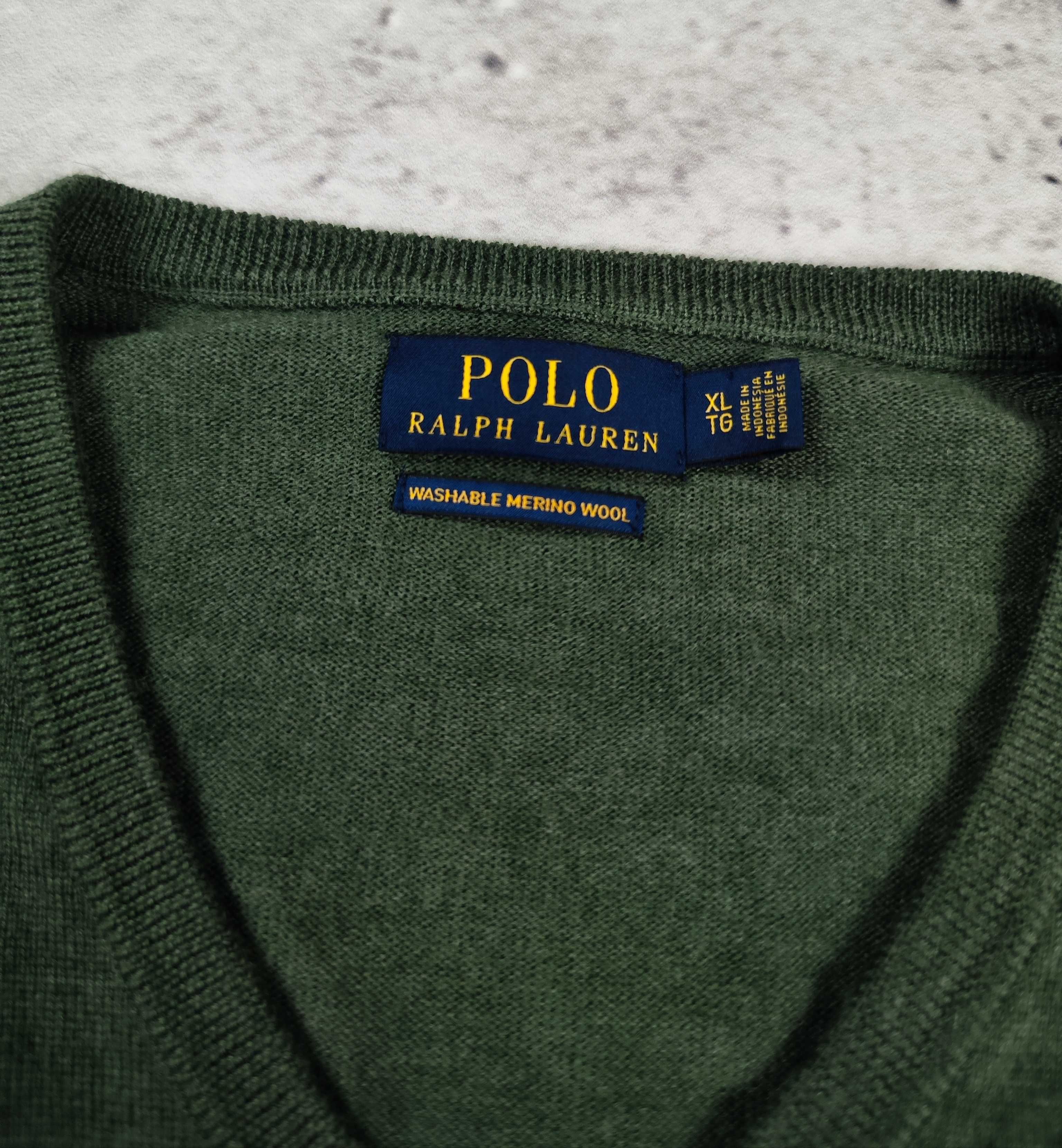 Sweter Ralph Lauren wełniany merino old money casual r. L/XL