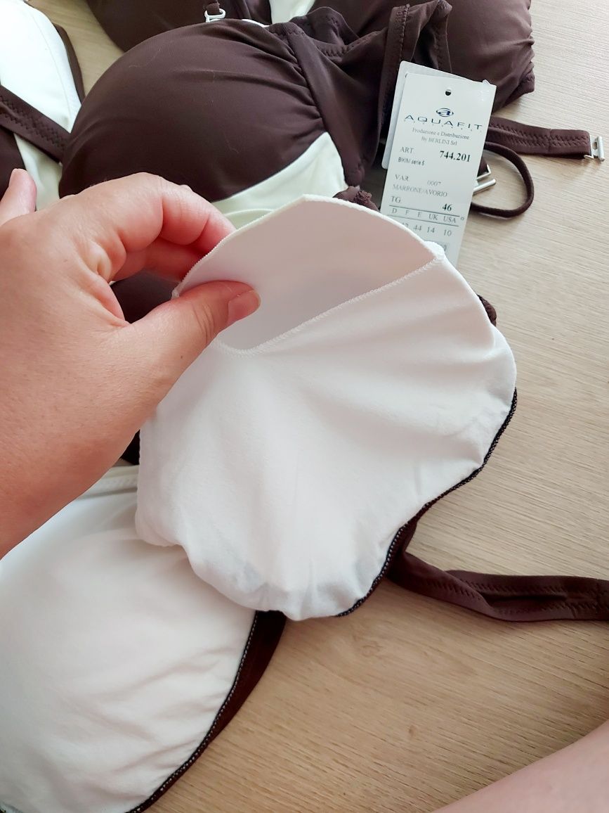 Biquini castanho e creme XXXL