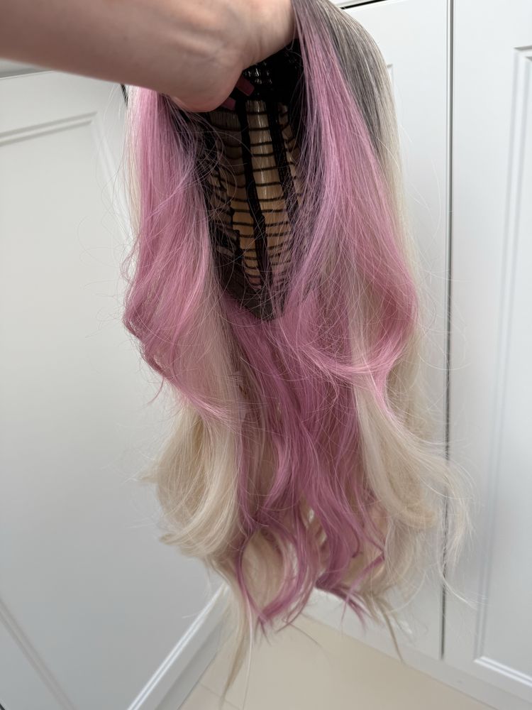 Blond długa peruka włosy długie halloween Harley Quinn barbie