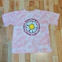 Koszulka t-shirt z nadrukiem Smiley World różowa tie dye