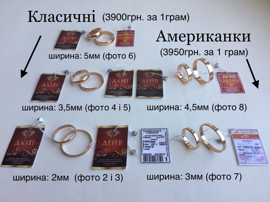 Обручальные кольца. Золото 585 пробы. Все размеры. Новые.