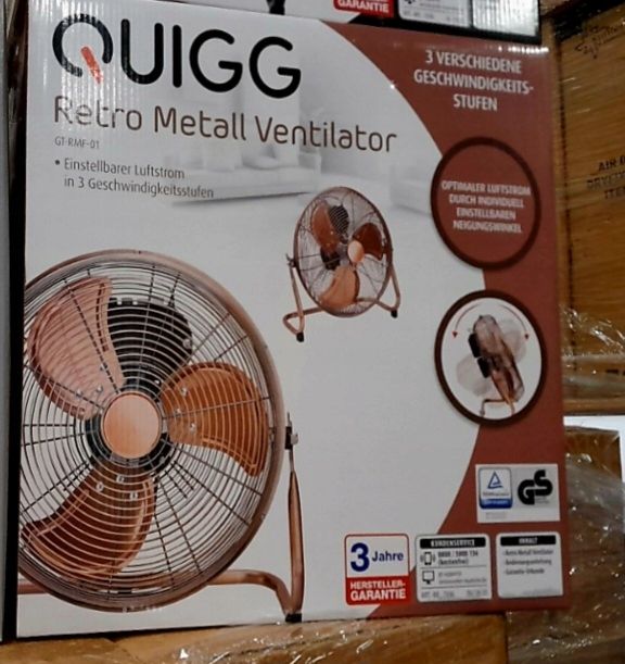 Mocny Wentylator Podłogowy Metal Quigg Retro 3 Kolor