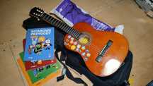 Gitara dziecięca, stojak na gitarę nowy,pokrowiec,