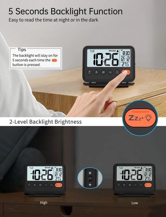 AlwaysH Small Digital Alarm Clock 6201 — компактний цифровий будильник