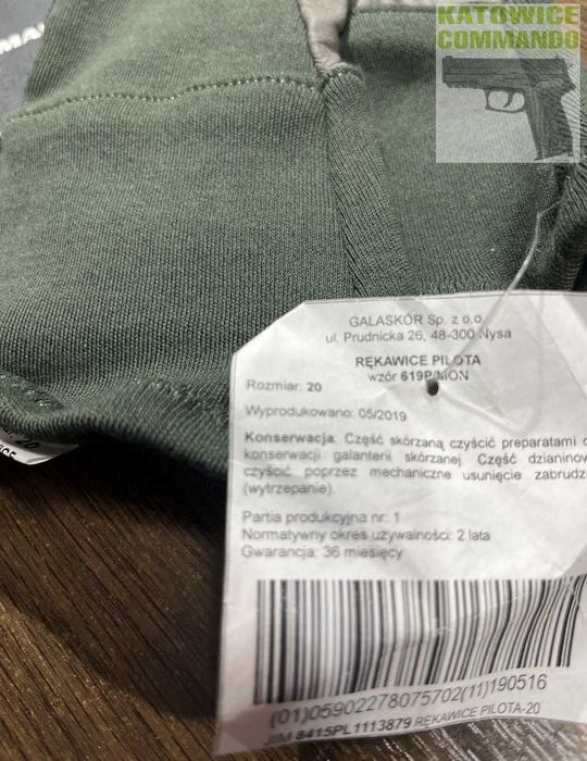 Rękawice taktyczne wz. 619/MON roz.20