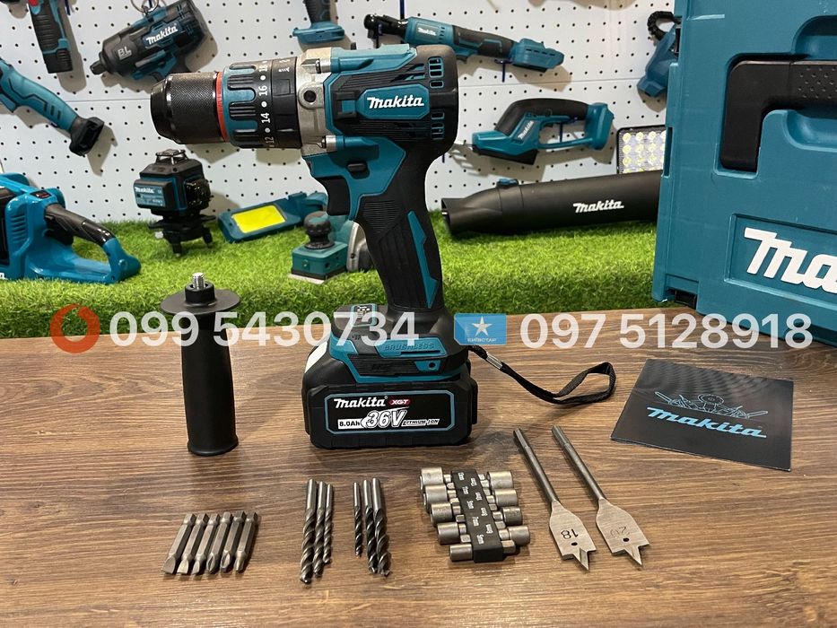 Шуруповерт Makita DHP485BL 36V 8Ah ударний з набором Шурупокрут макіта