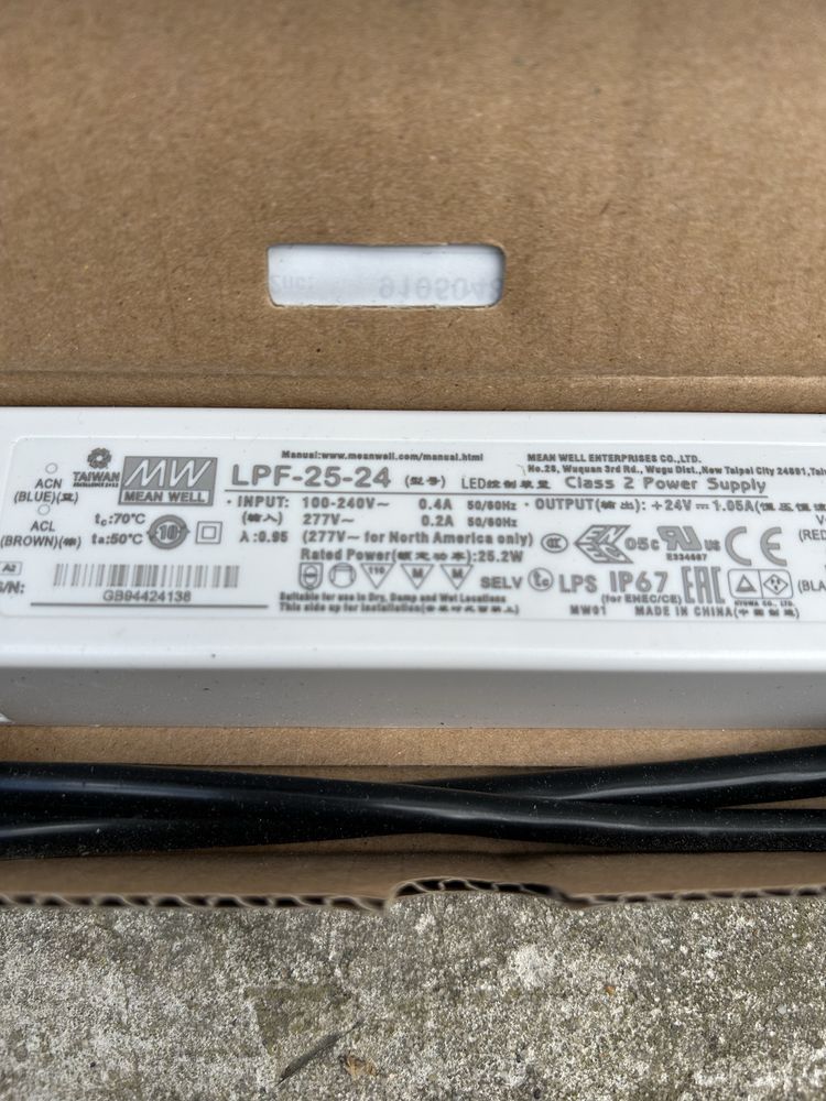 Zasilacze do lamp mean well 24 V