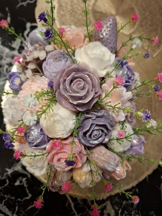 Piekny bukiet na prezent  z mydła  glicerynowego