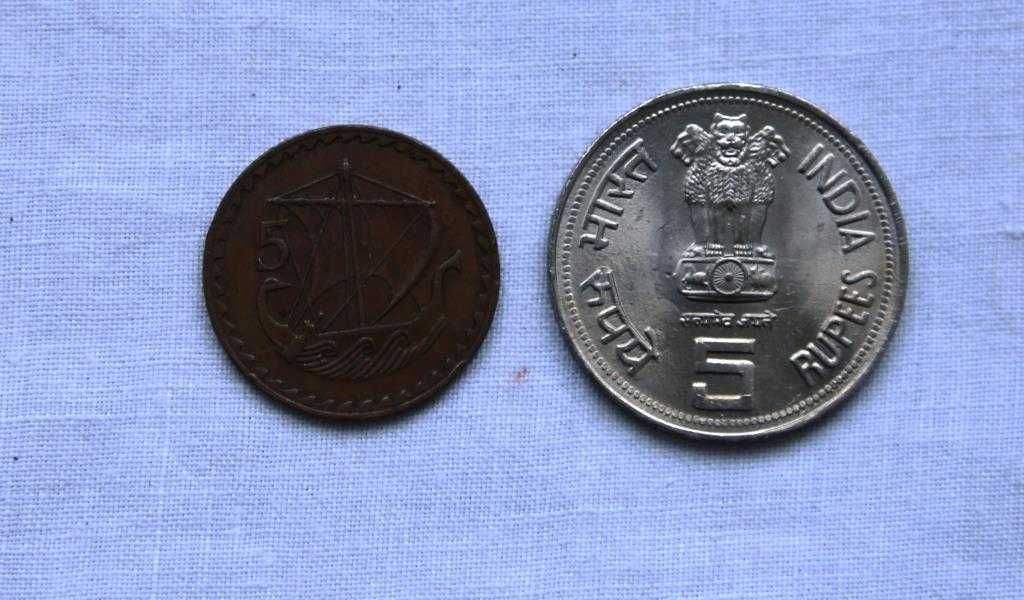 5 Moedas - do Chipre India e Brasil