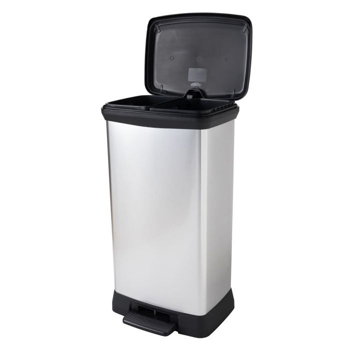 Curver Kosz Na Śmieci Deco Z Pedałem, 50 L, Srebrny