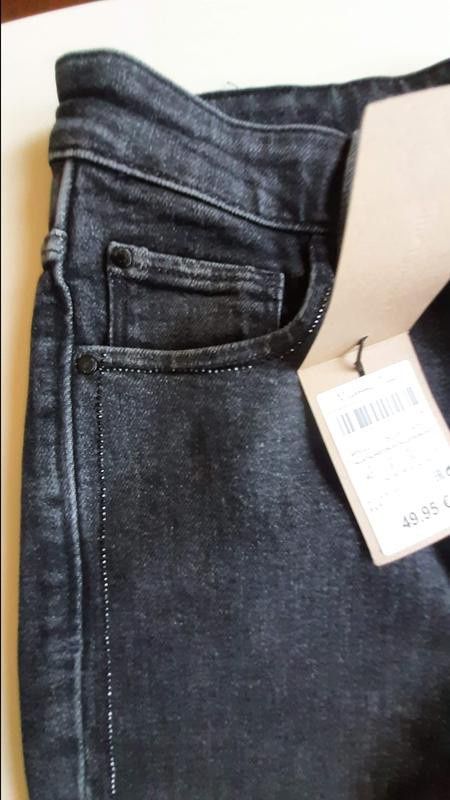 Джинси Massimo Dutti shimmer black high rise skinny jeans р. 34