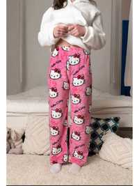 Стильні плюшеві штани Hello Kitty, піжамні штани хелоу кіті