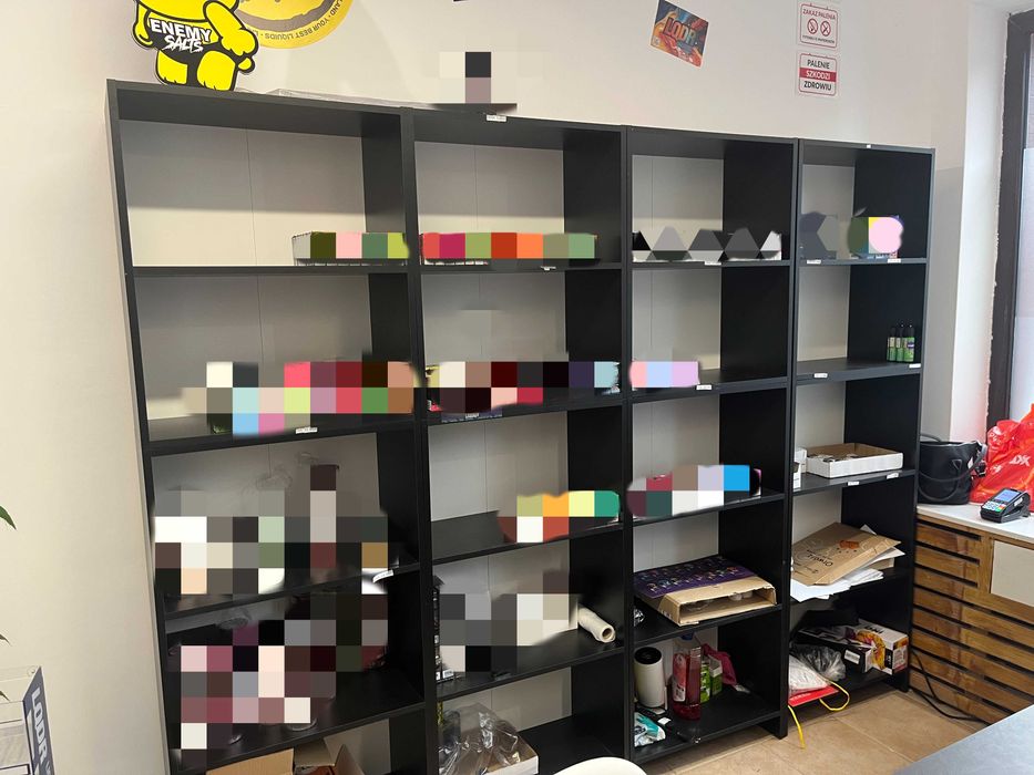 Regał na książki czarny z 5 półkami