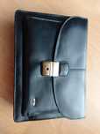 Saszetka męska dla Pana NOWA Chris Peterson luxury leather czarn skóra
