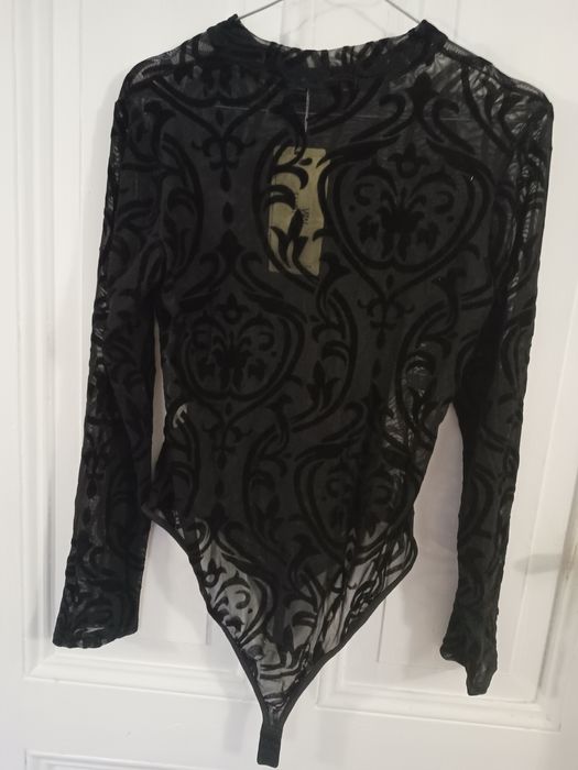 Nowe body czarne siatka tatuaż r. S/M