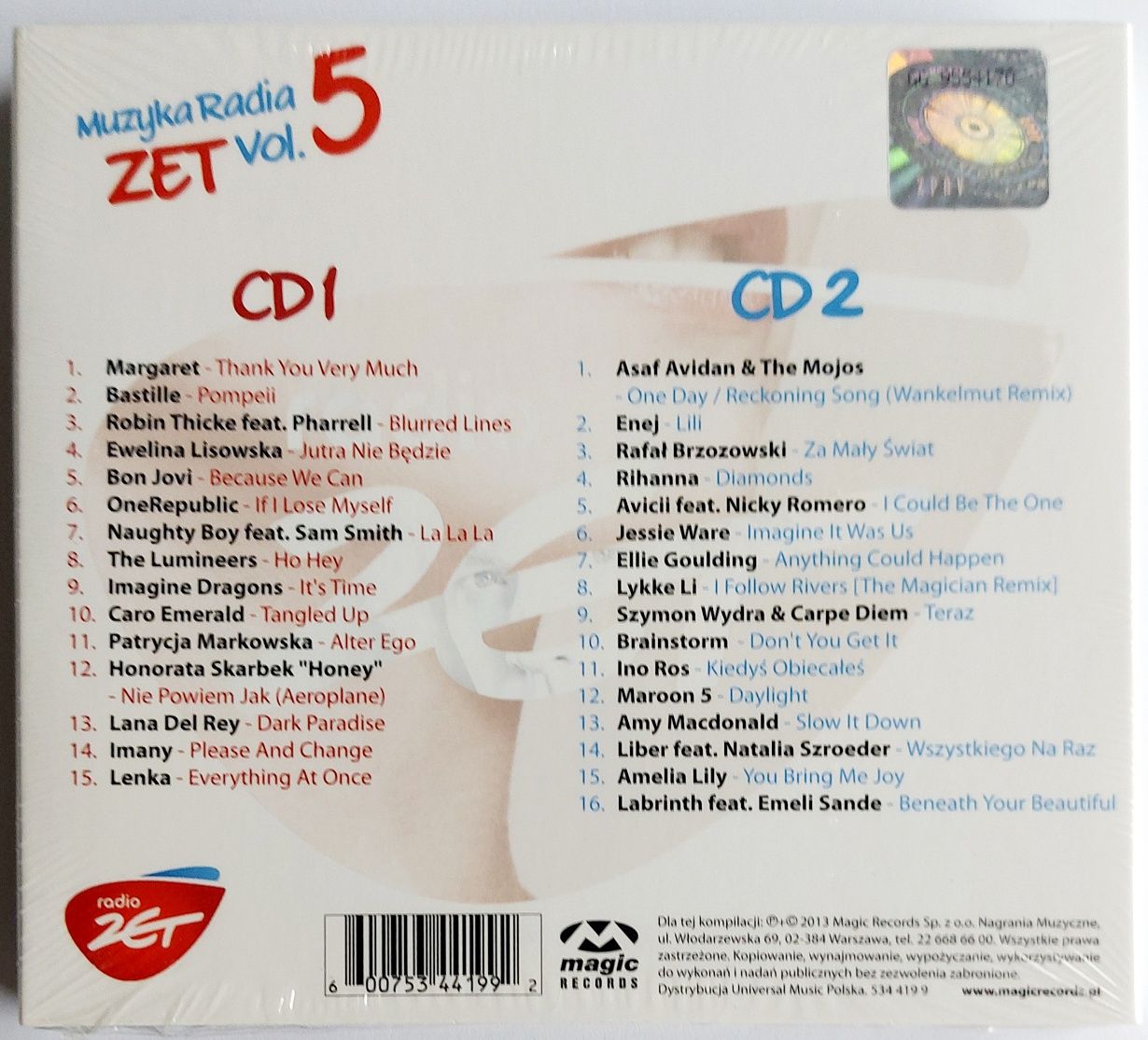 Radio Zet Muzyka Radia Zet Vol.5 2CD 2013r (Nowa)