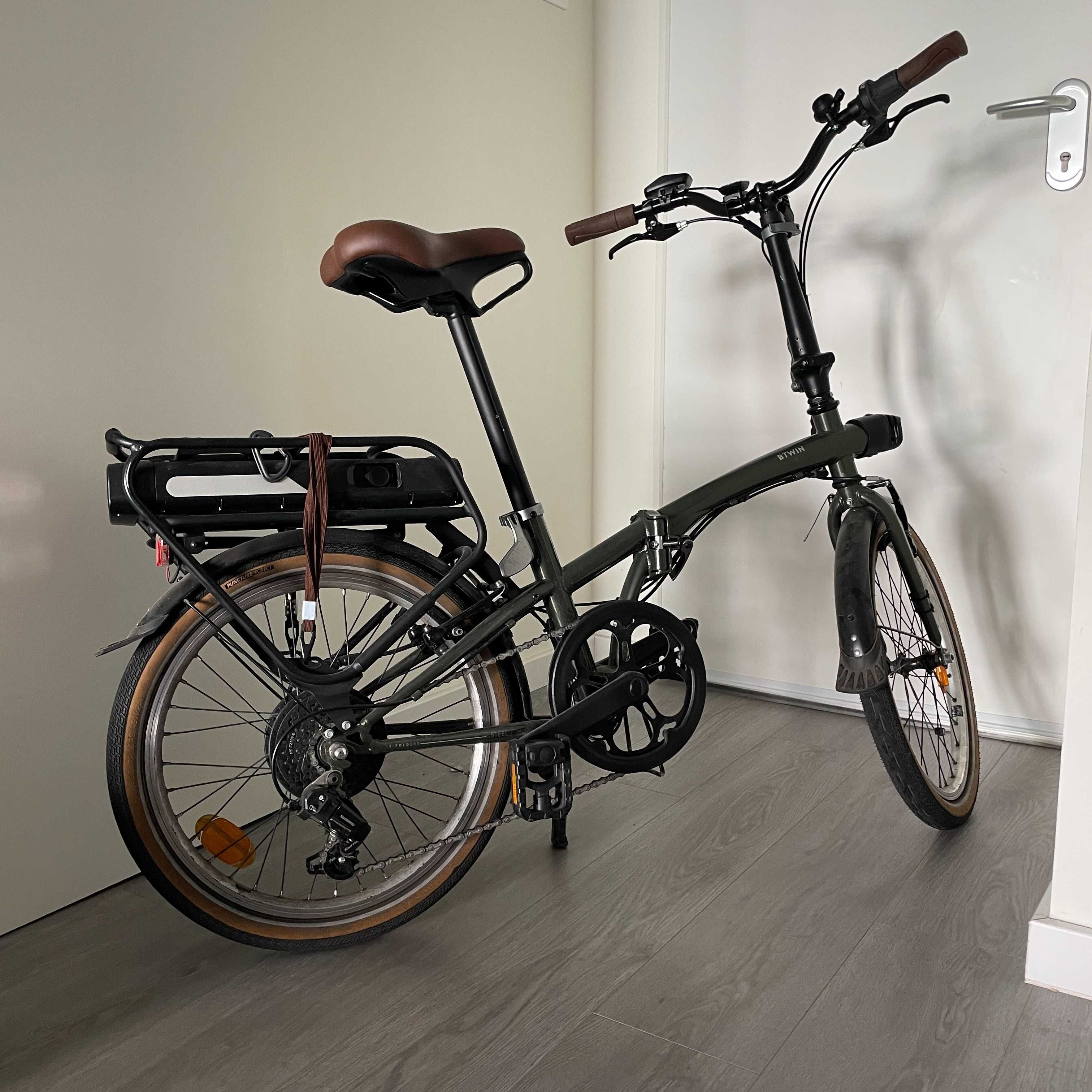 Bicicleta Elétrica Dobrável BTWIN E FOLD 500 Verde