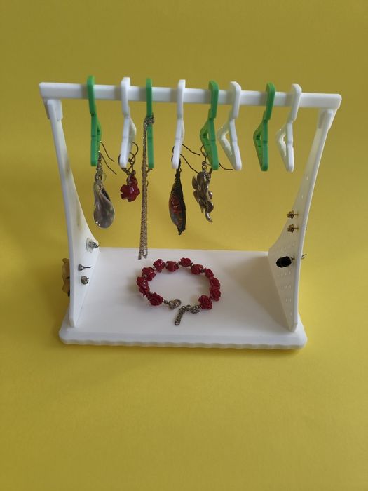 Organizer wieszak szkatułka na biżuterię kolczyki biały prezent.