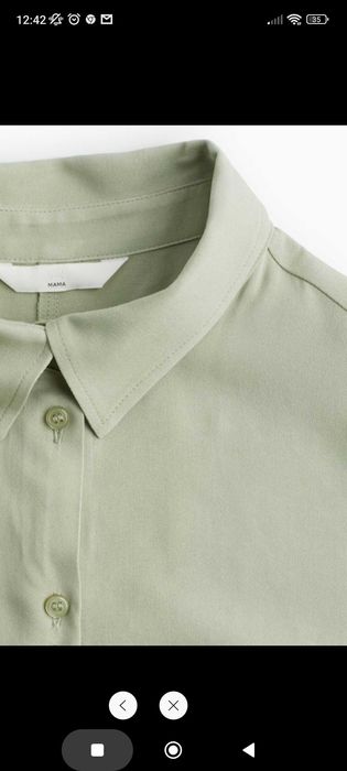 Bluzka koszulowa H&m mama S khaki/mięta