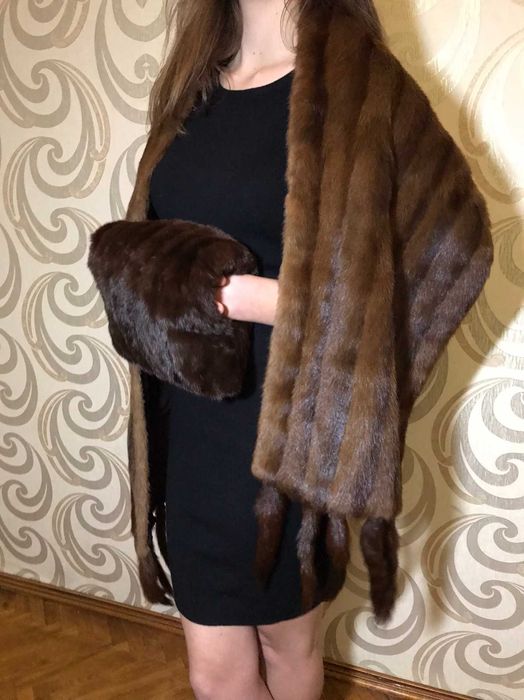 Палантин, накидка з натурального хутра ,норка!