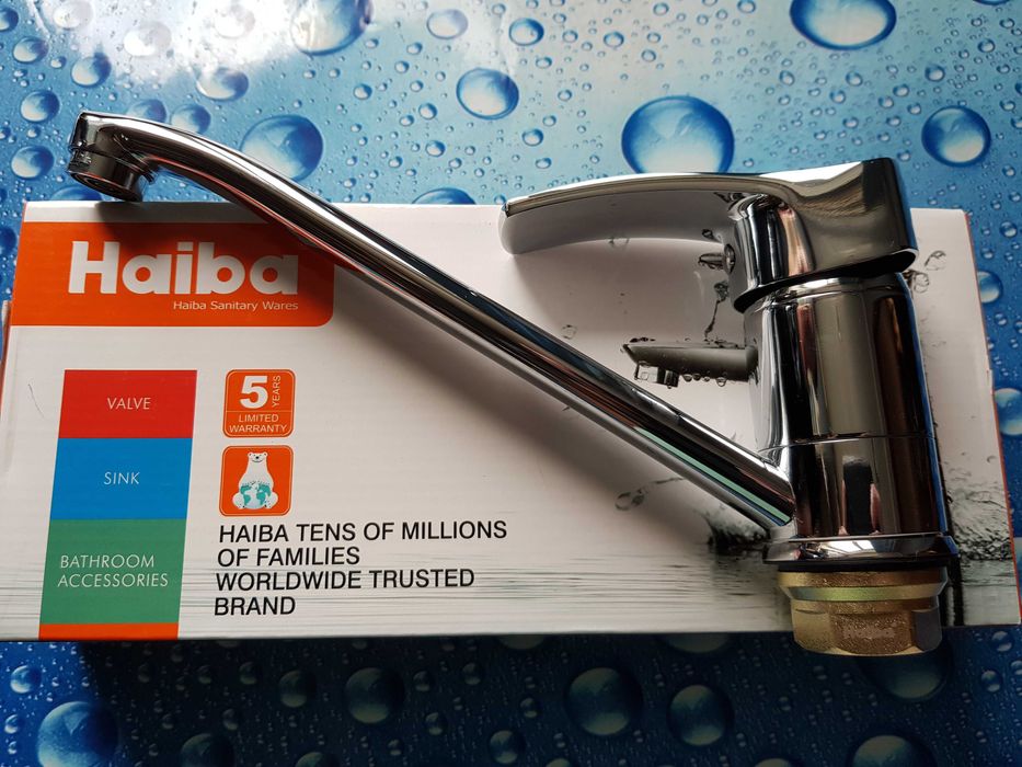 Смеситель змiшувач для кухни HAIBA Focus 004 555 100% Латунь